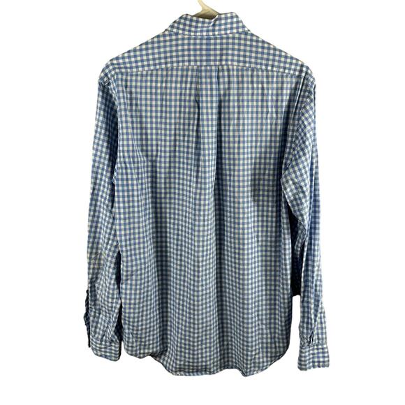 Polo Ralph Lauren Men Long Sleeve Button Down Shirt Medium Blue/ White Checkered - Picture 2 of 9